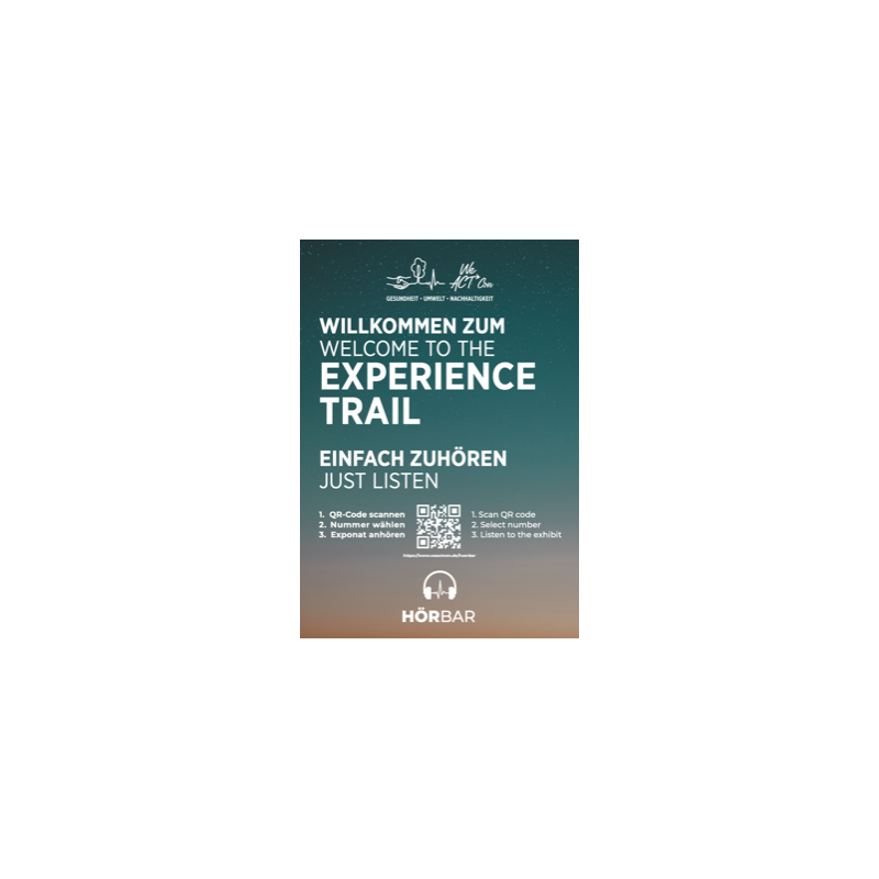 Plakat „Welcome – Experience Trail/ Hörbar“