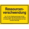 Ortsschild „Ressourcenverschwendung“
