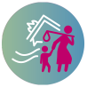 Bodenaufkleber „Illustration Klimaflucht“