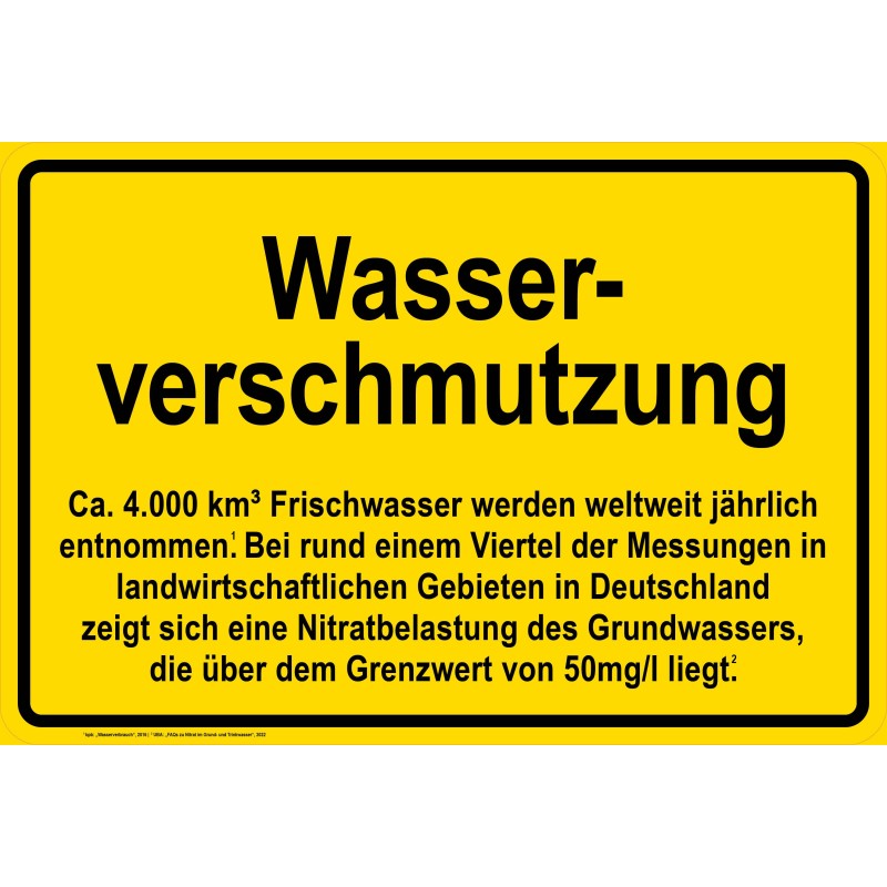 Ortsschild „Wasserverschmutzung“